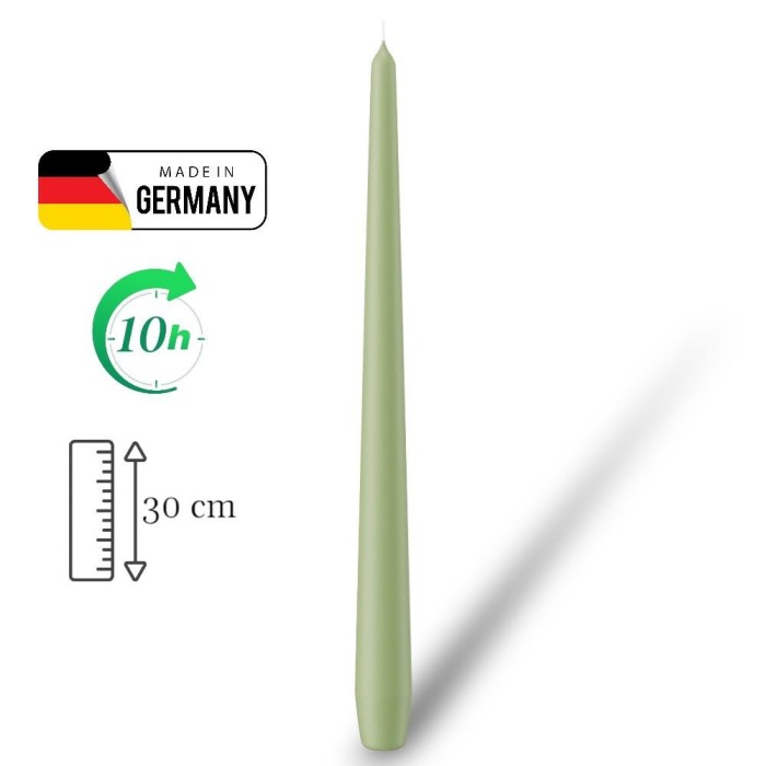 CANDELA CONICA 30X2.5CM VERDE SALVIA